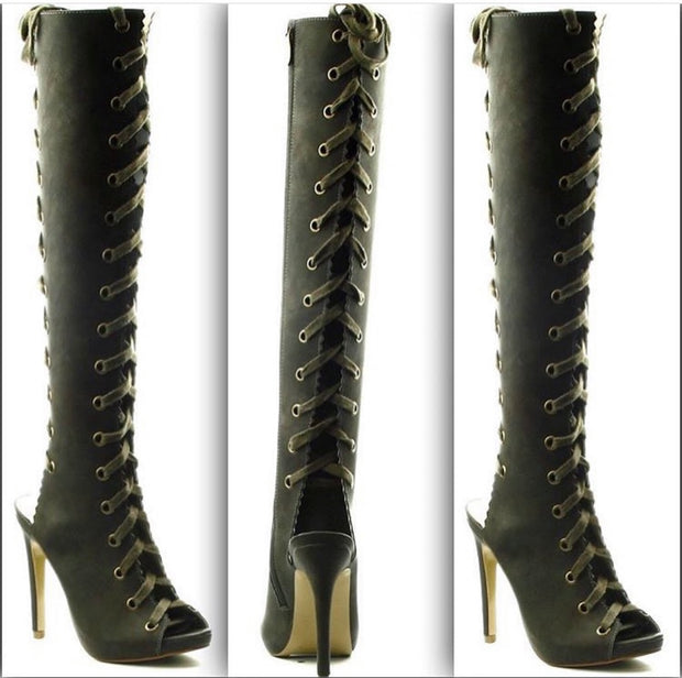 Classy Lace Up Gladiator Boot - Flawless Damsels